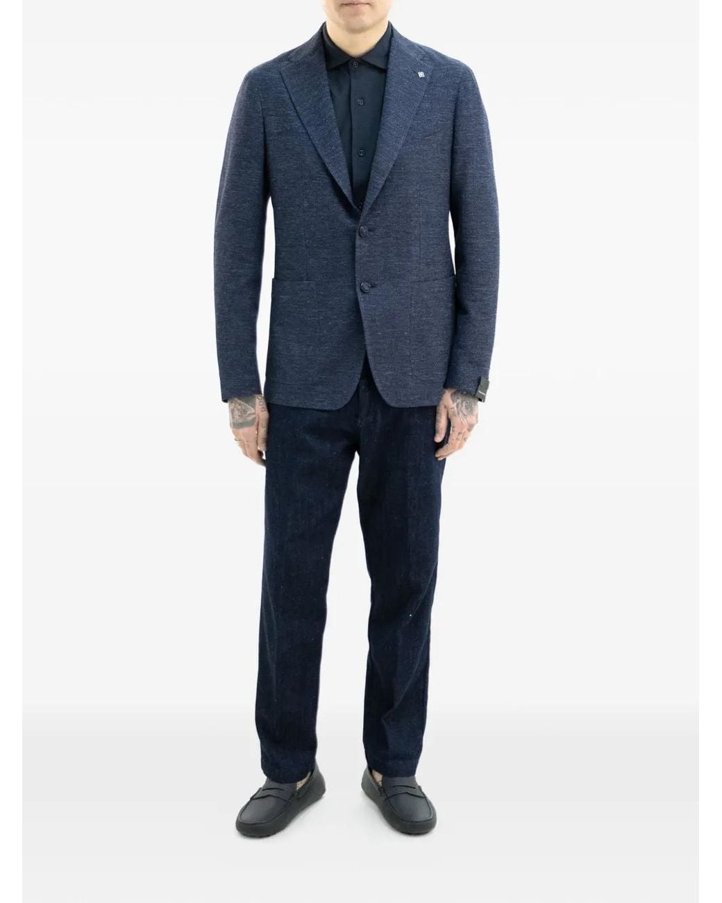 Tagliatore Blue Single-Breasted Jacket for men