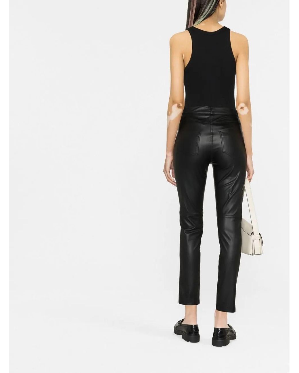 Blanca Vita Black Faux-Leather Skinny Trousers