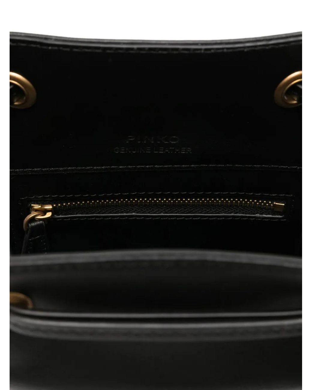 Pinko Black Love Birds Bucket Bag