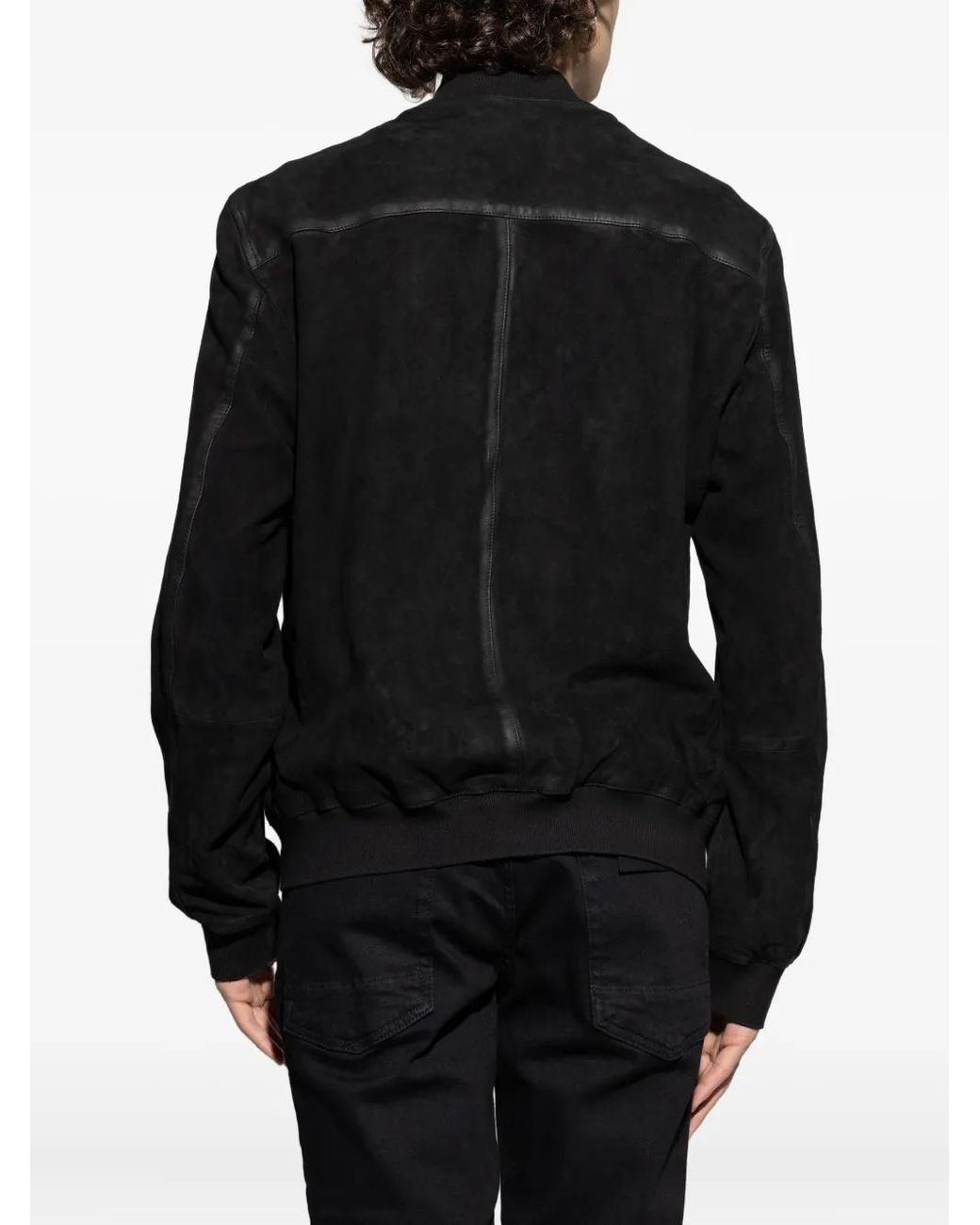 AllSaints Black Suede Bomber Jacket for men