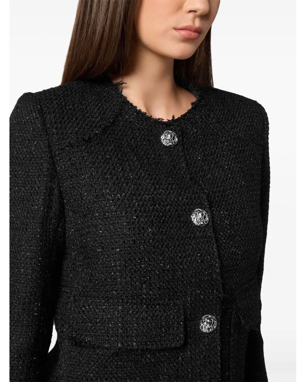 Philipp Plein Black Tweed Jacket