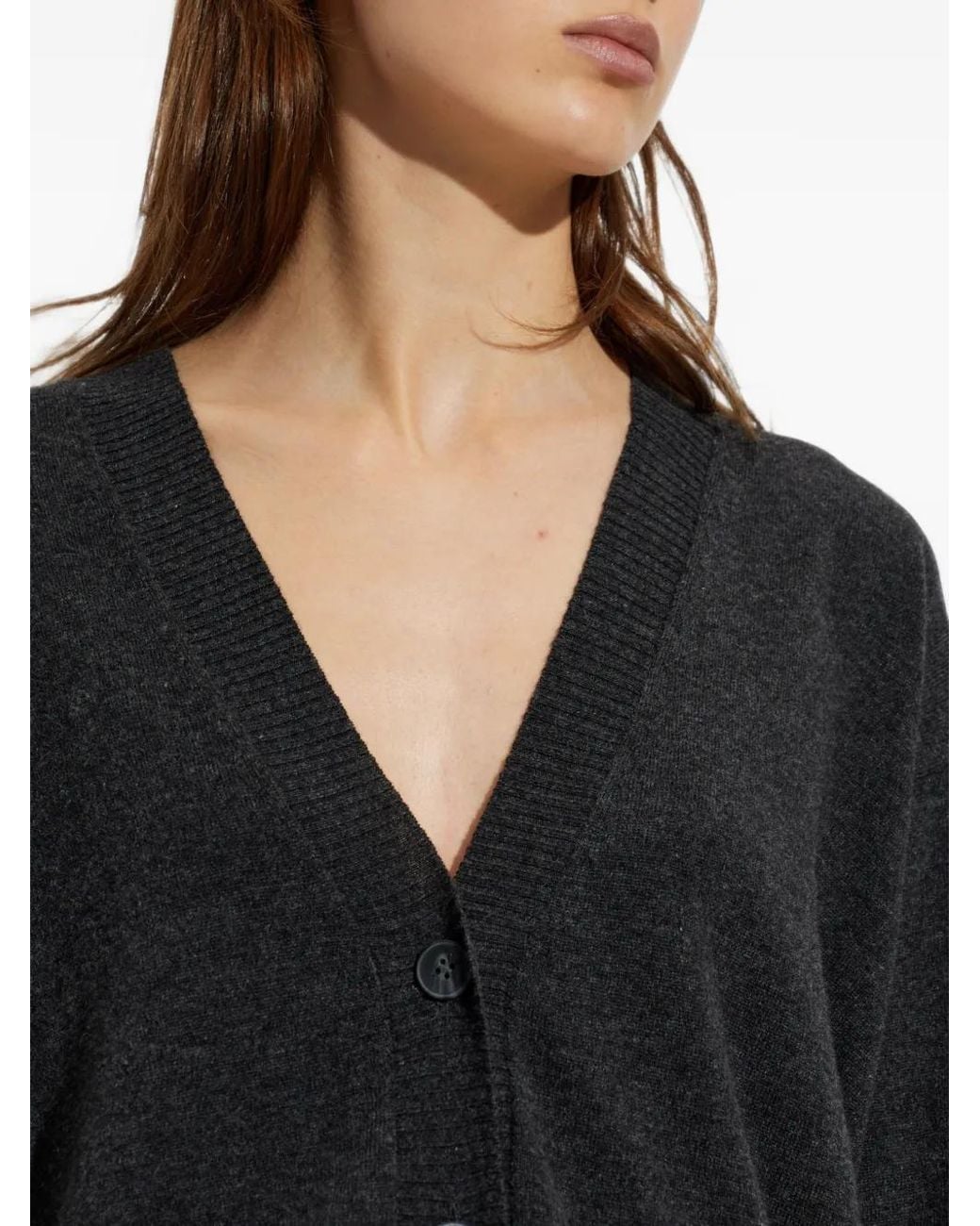 Akep Black V-Neck Button-Up Cardigan