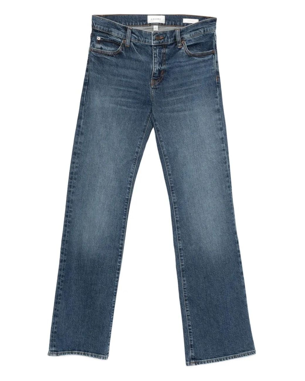 FRAME Blue Button-Fly Stretch-Cotton Jeans