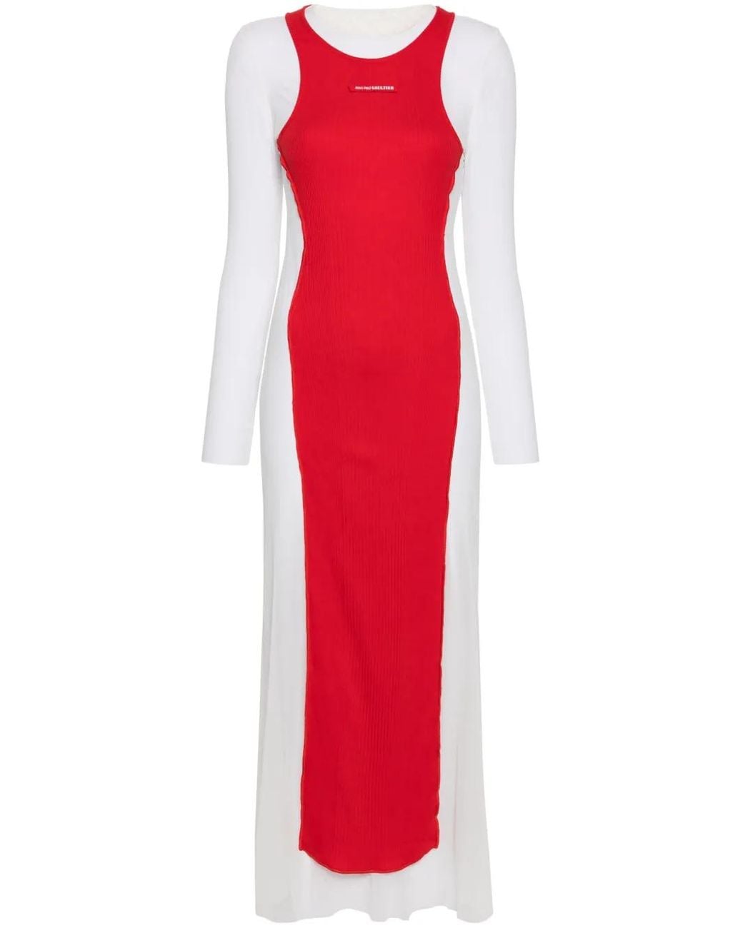 Jean Paul Gaultier Red Petit Grand Maxi Dress