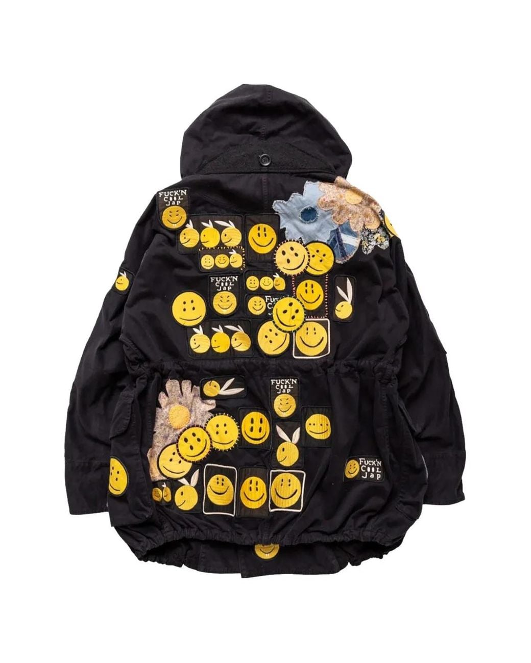 Kapital Black Katsuragi Ring Hooded Jacket for men