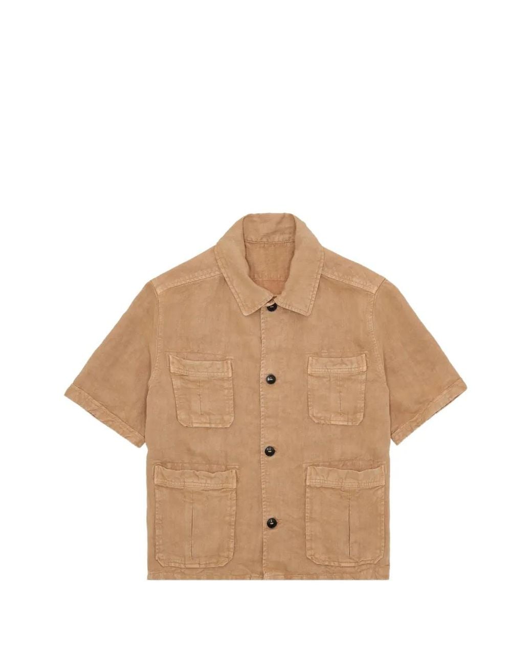 Fortela Natural Bohem Short-Sleeve Linen Shirt
