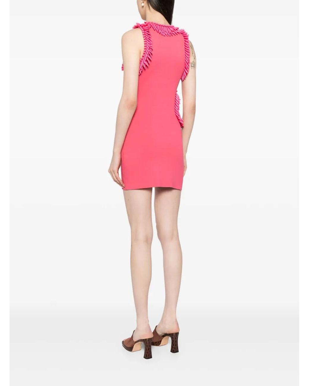 Cult Gaia Pink Embellished Ervin Mini Dress