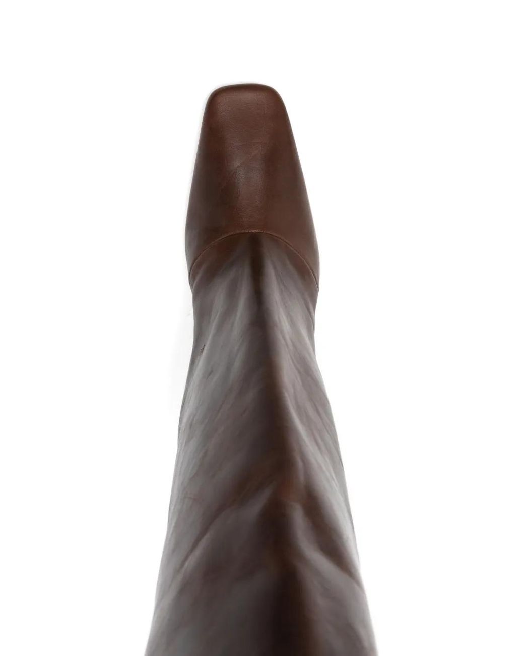 Coperni White Brown 'bridget' High Boots In Leather