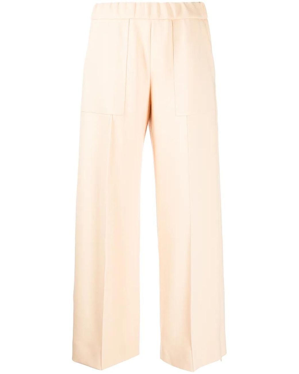 Jil Sander Natural Wide-Leg Wool Trousers