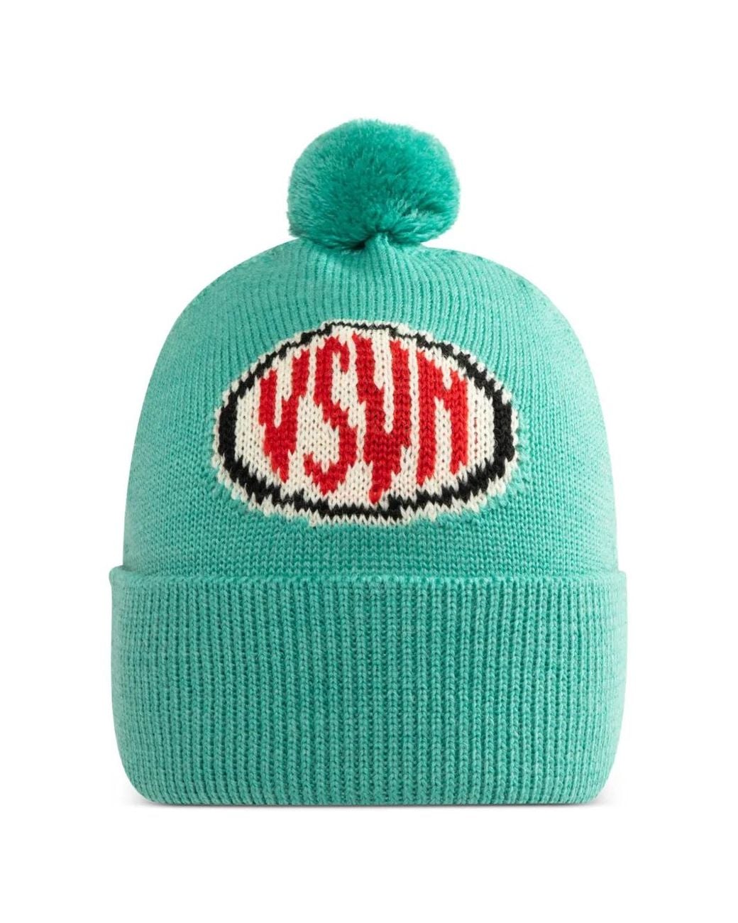 Visvim Green Intarsia-Logo Beanie for men