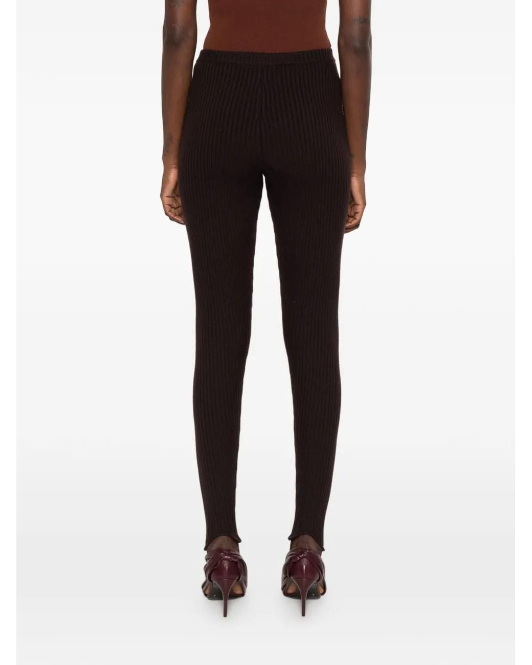 Frankie Shop Black Ribbed Stirrup Trousers