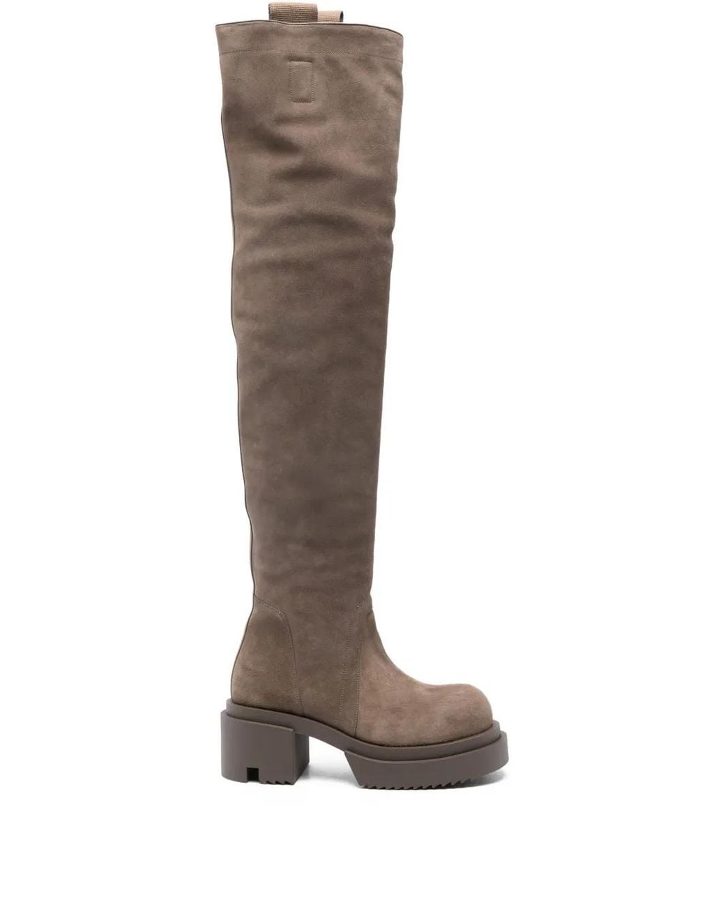 Rick Owens Brown 70Mm Wader Bogun Over-The-Knee Boots