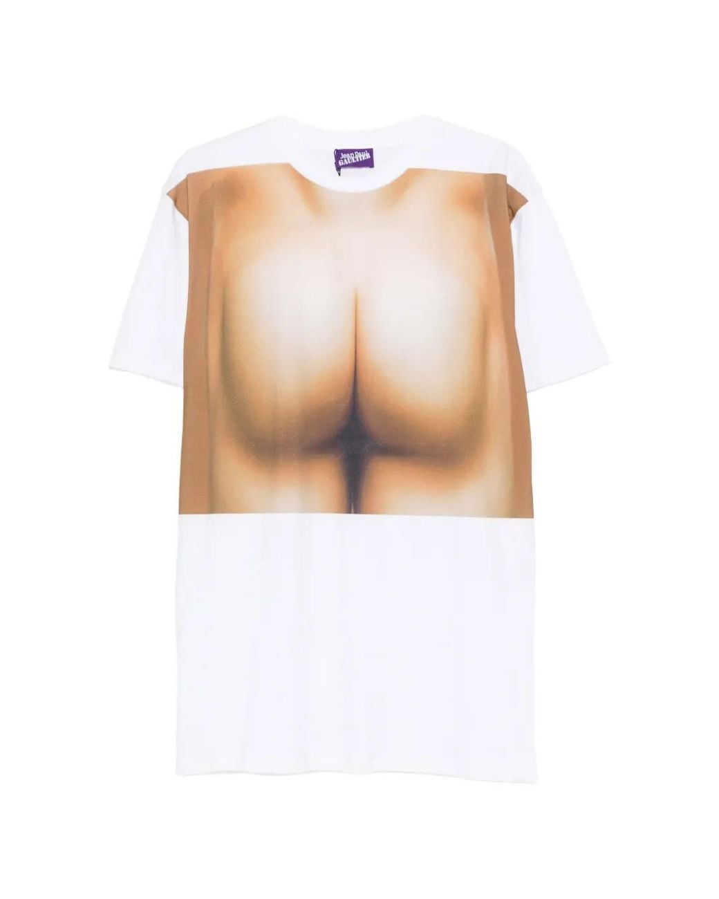 Jean Paul Gaultier White Trompe L'Oeil Graphic-Print T-Shirt