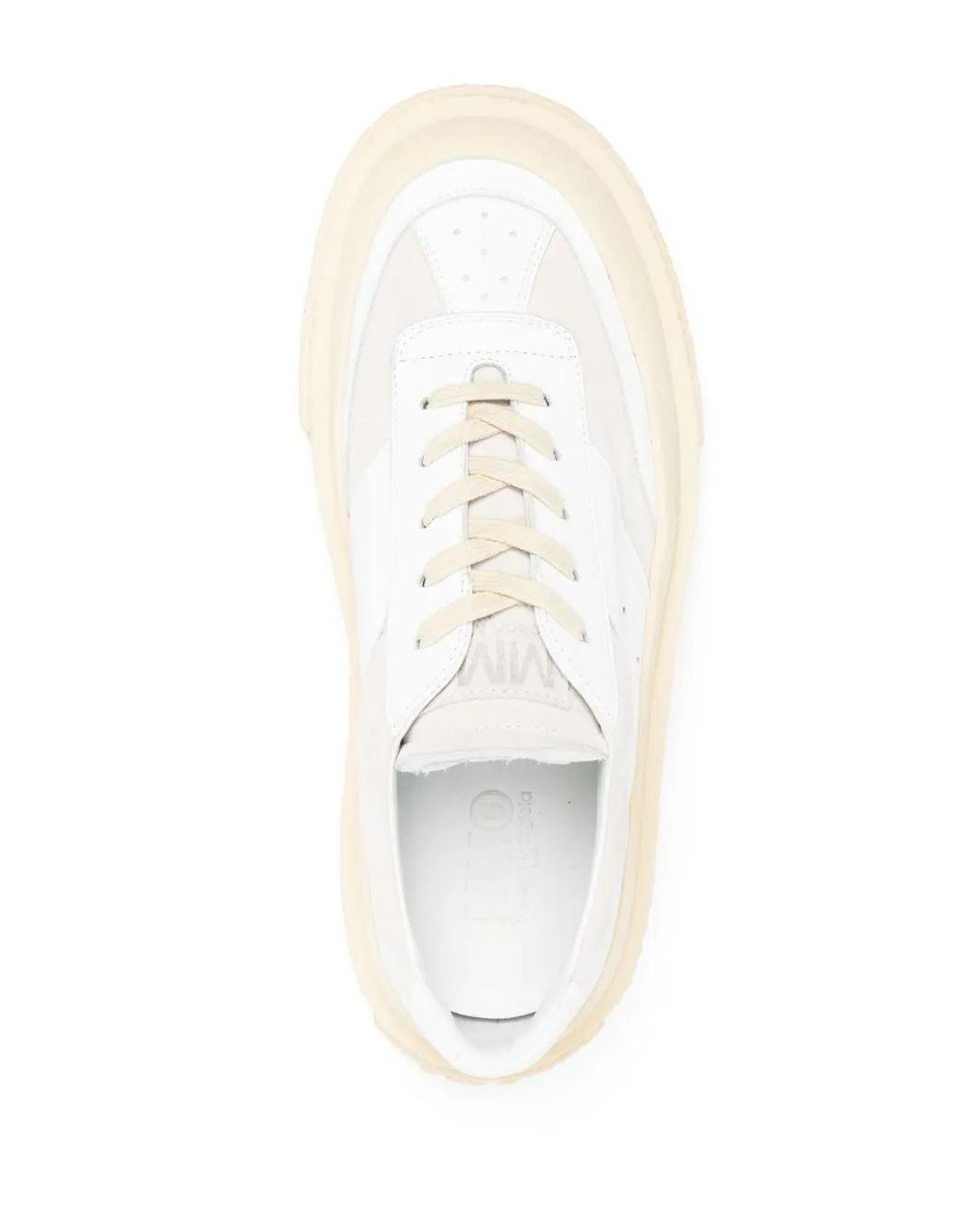 MM6 by Maison Margiela White Chunky Flatform Sneakers for men