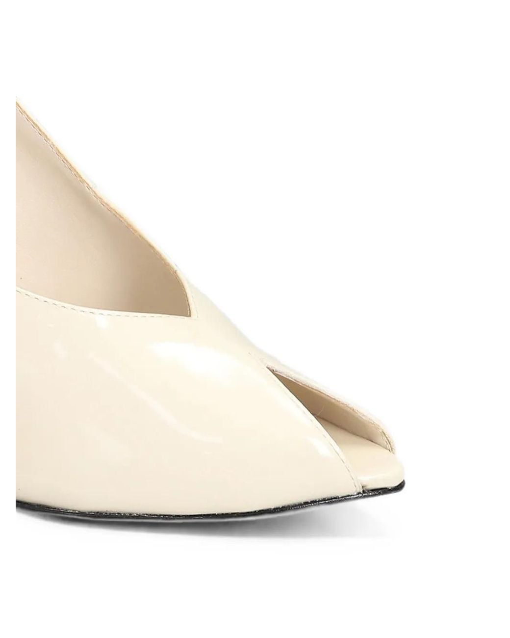 SCHUTZ SHOES White Patent Leather Open-Toe Pumps