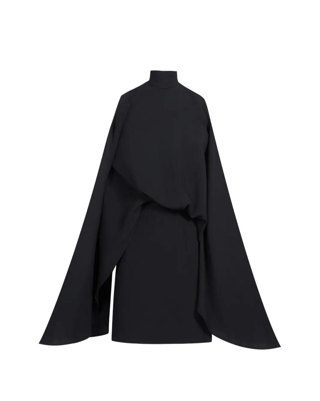 Taller Marmo Black Bacall High-Neck Open-Sleeve Dress