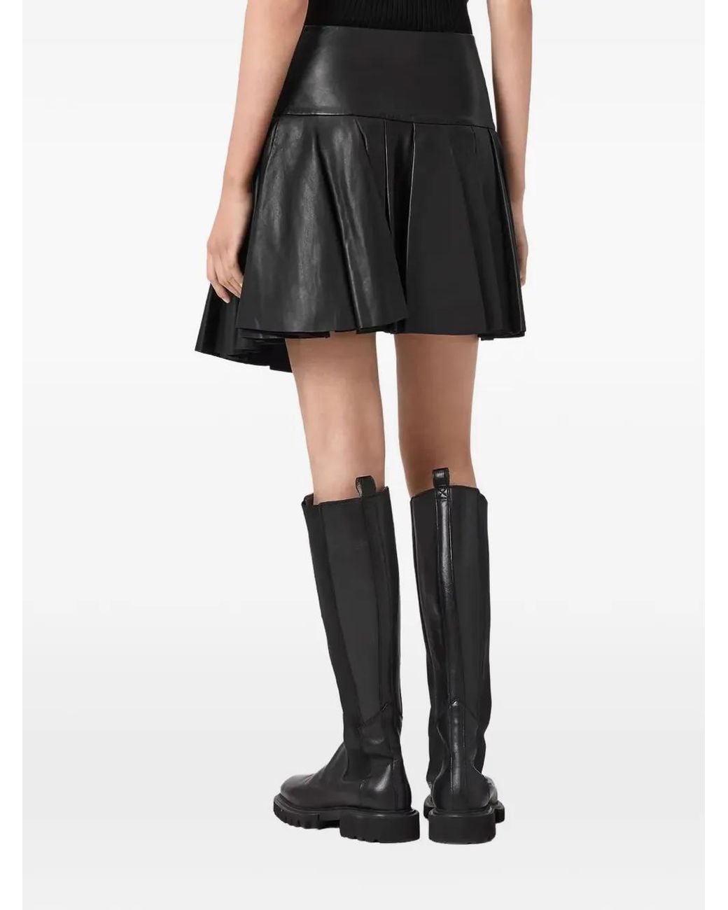 AllSaints Black Irina Pleated Mini Skirt