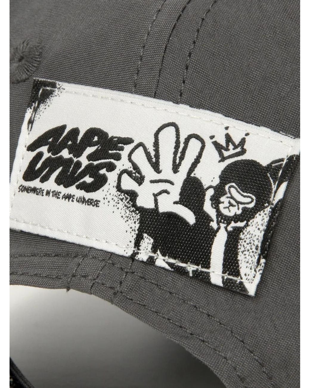 Aape By A Bathing Ape Gray Moonface Logo-Patch Cap for men