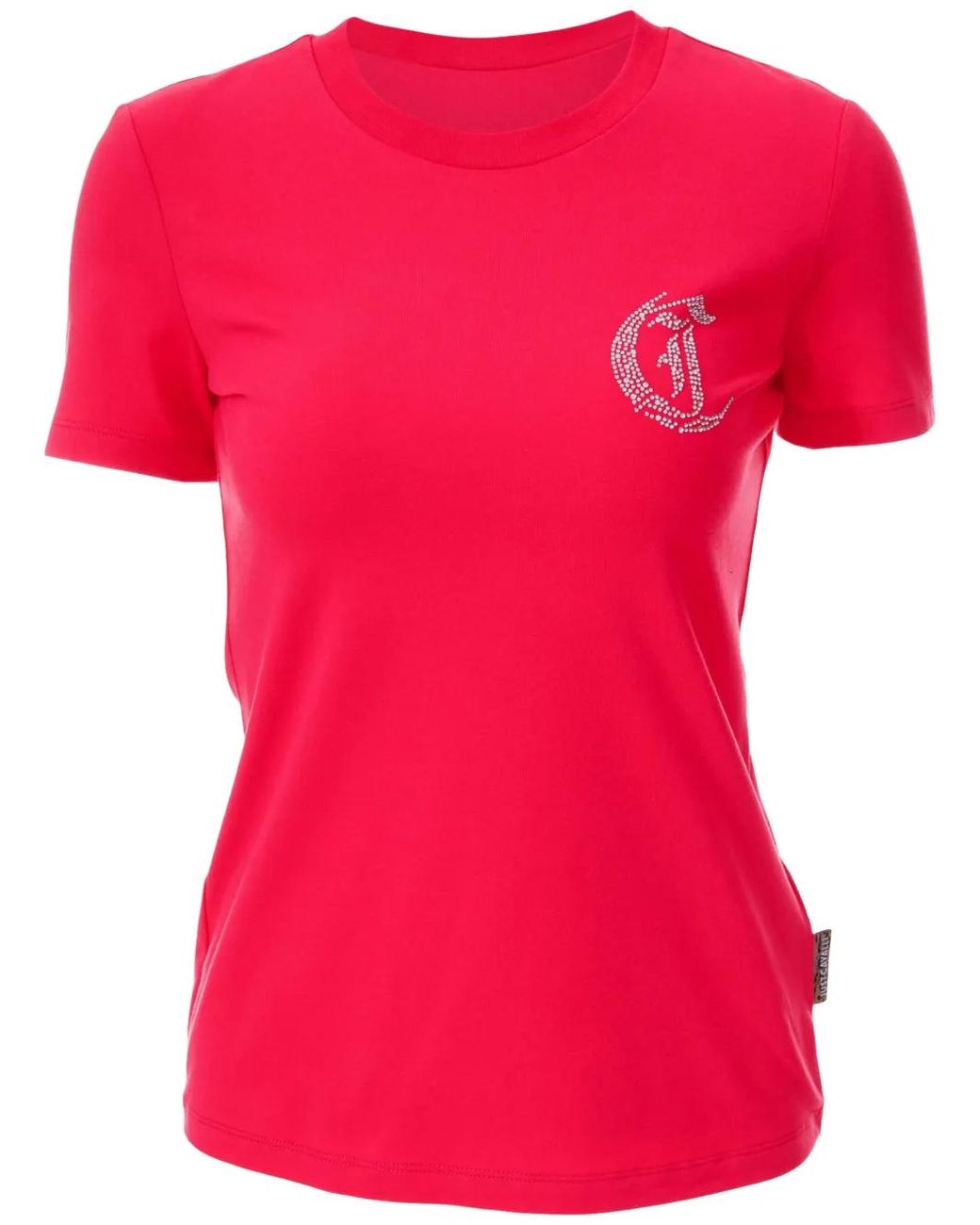 Just Cavalli Red Logo-Embellished T-Shirt
