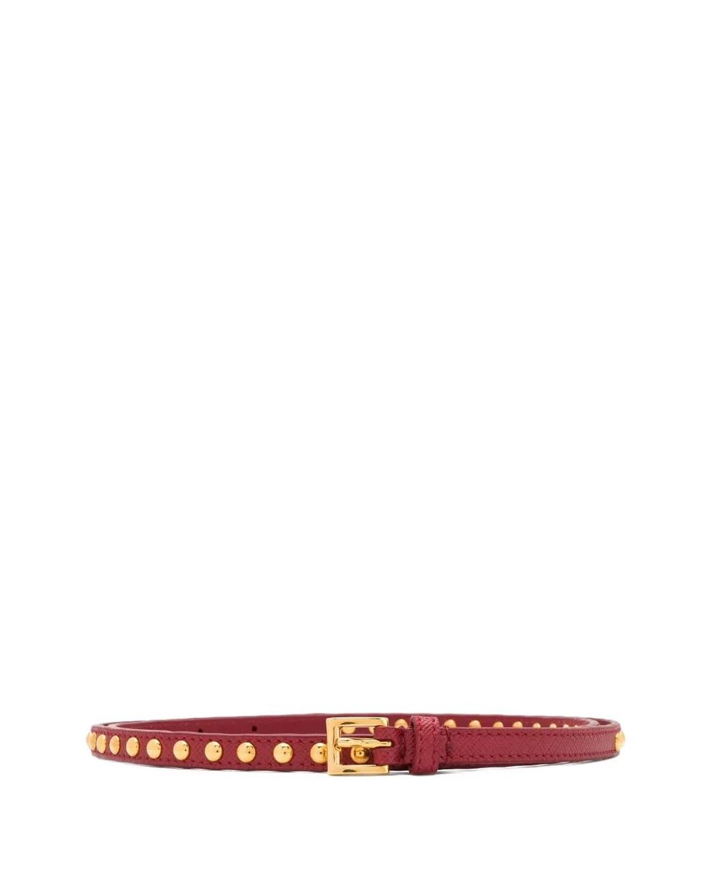 Prada Red Stud Detail Belt