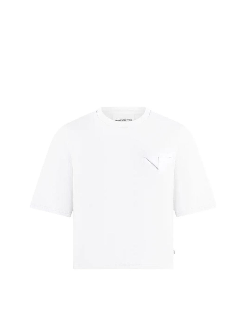 Manière De Voir White Leon Boxy Cropped T-Shirt for men