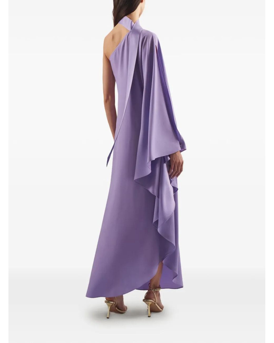 Taller Marmo Purple Florinda One-Shoulder Maxi Dress