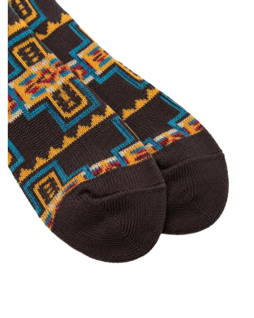 Anonymous Ism Black Geometric-Pattern Socks for men