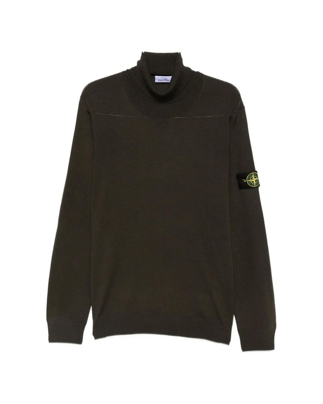 Stone Island Black Logo-Patch Roll-Neck Sweater for men