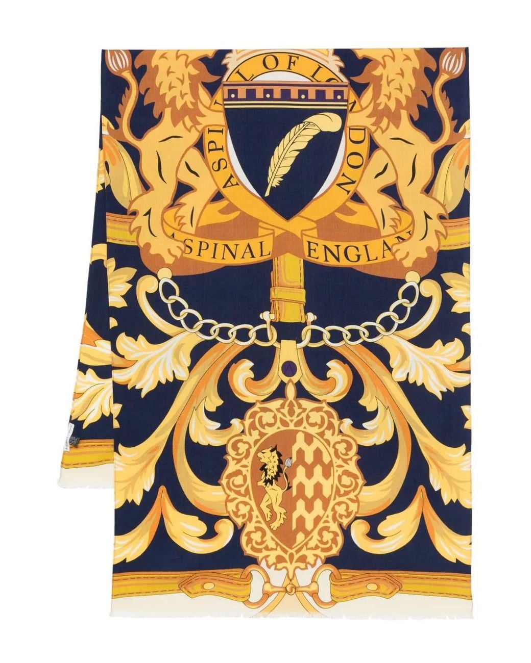 Aspinal Yellow Printed Silk Scarf