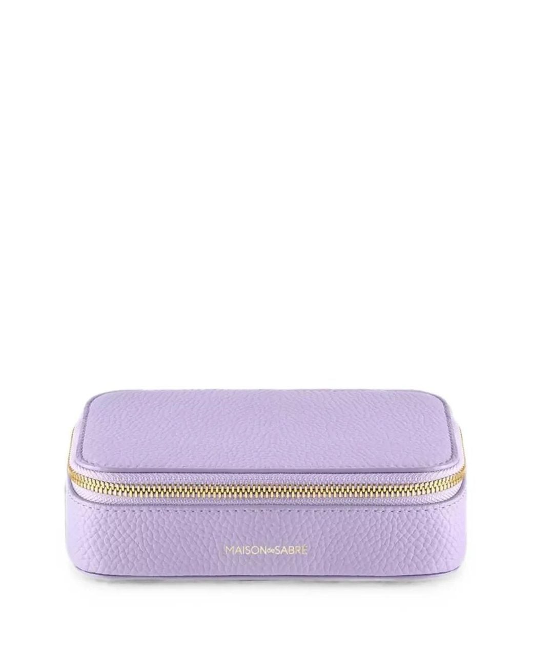 Maison De Sabre Purple Full-Grain Leather Jewellery Case