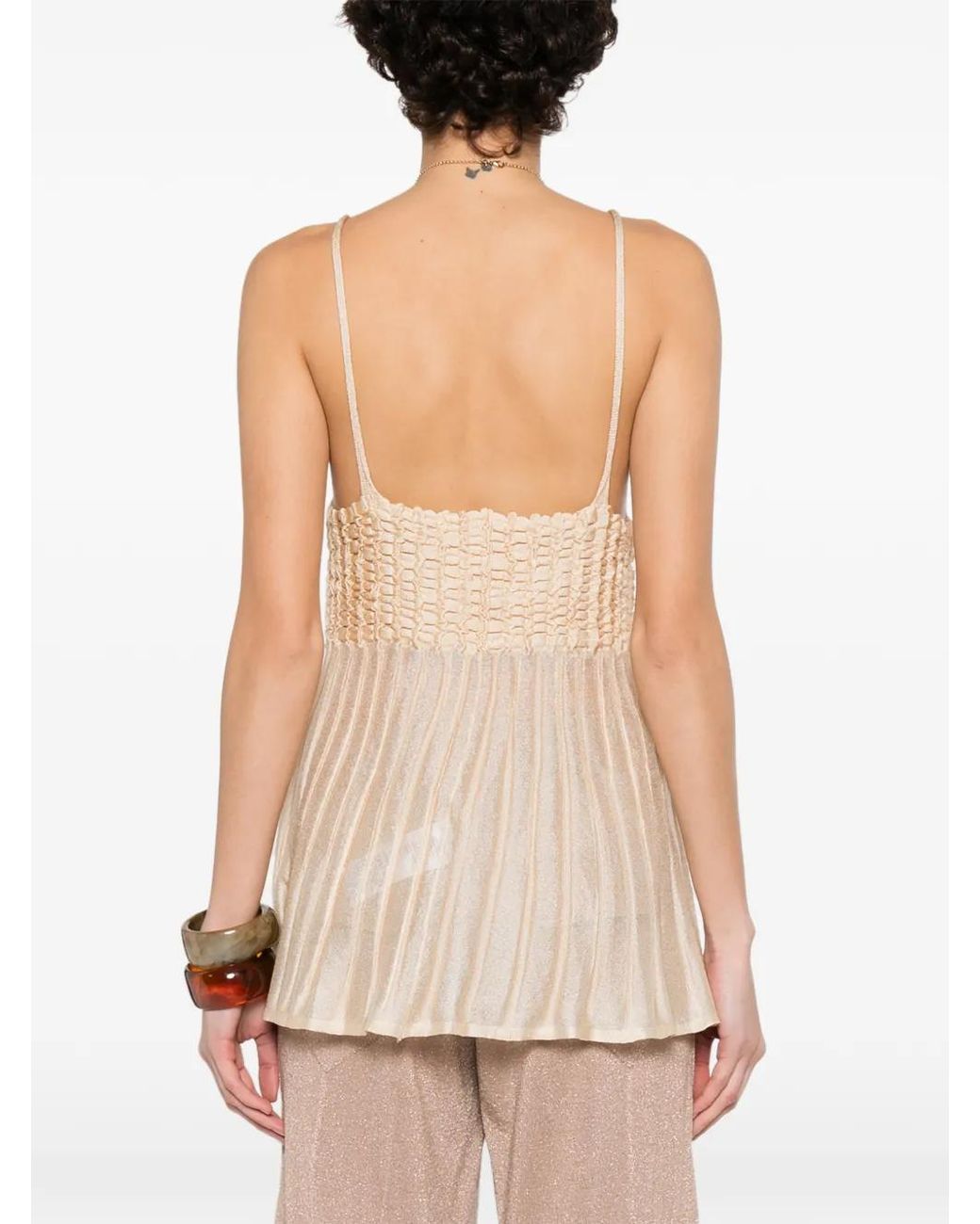 Circus Hotel White Pleated V-Neck Top