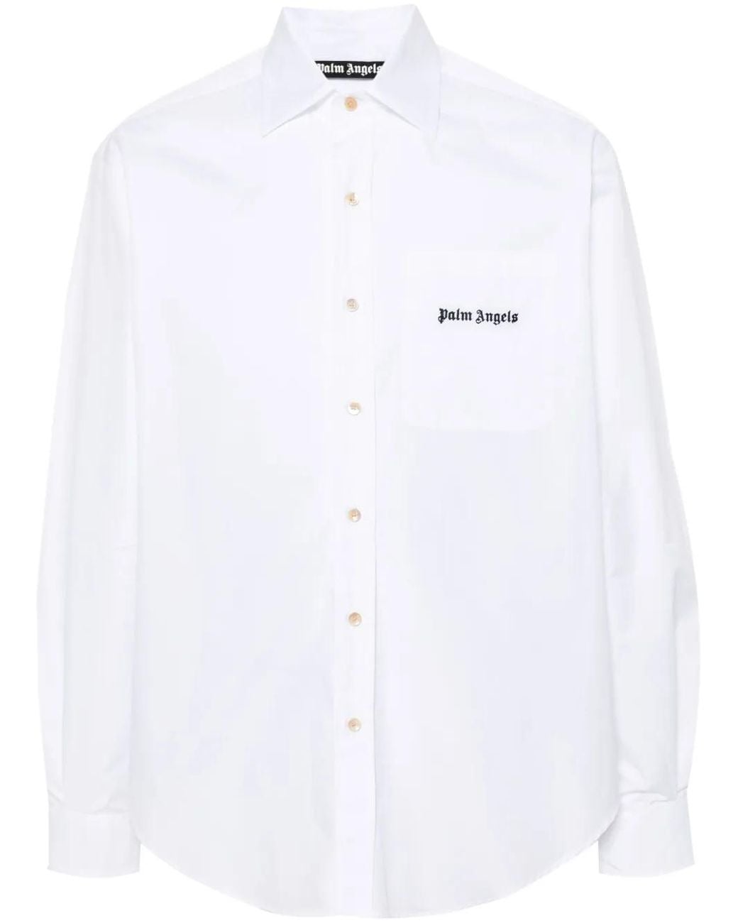 Palm Angels White Shirt With Logo for men