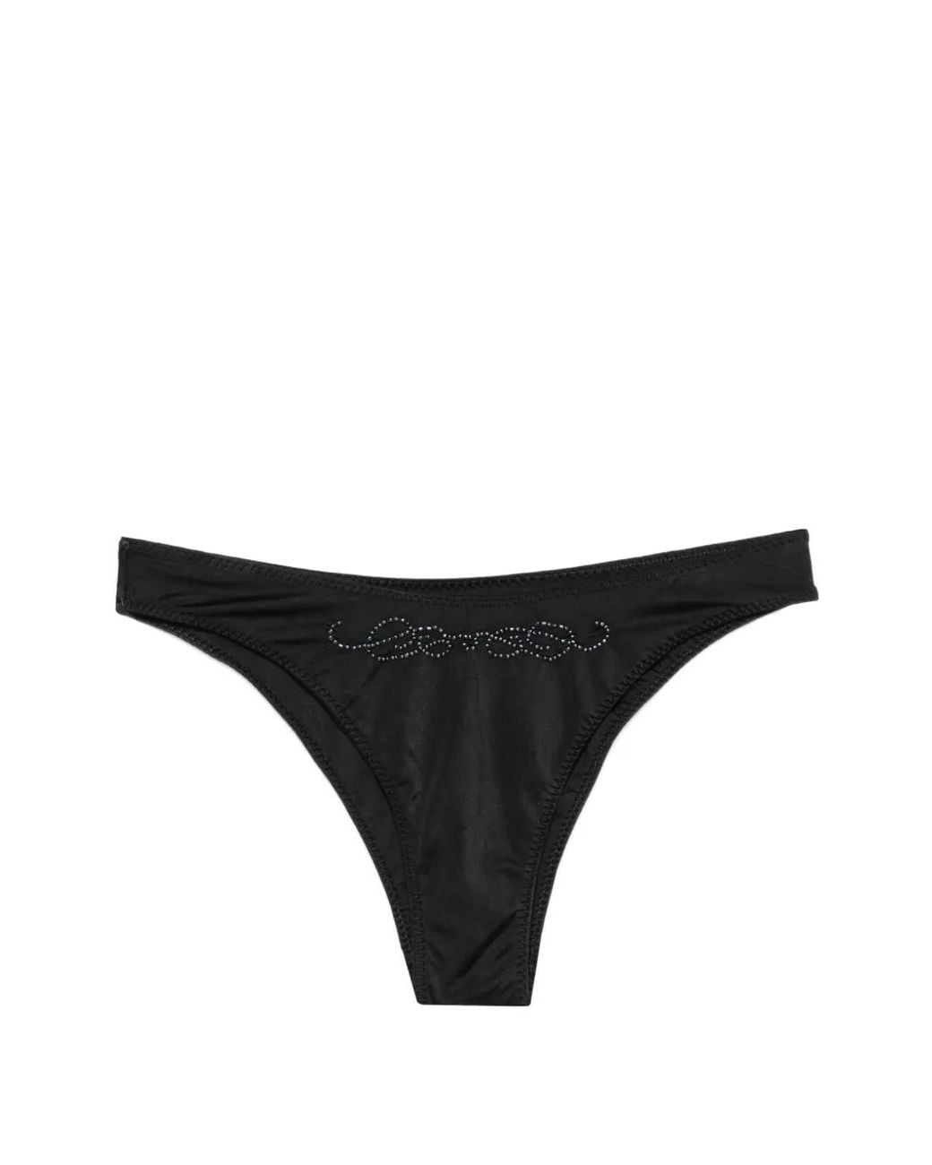 Frankie's Bikinis Black X Jennie Dove Bas De Bikini À Logo En Perles