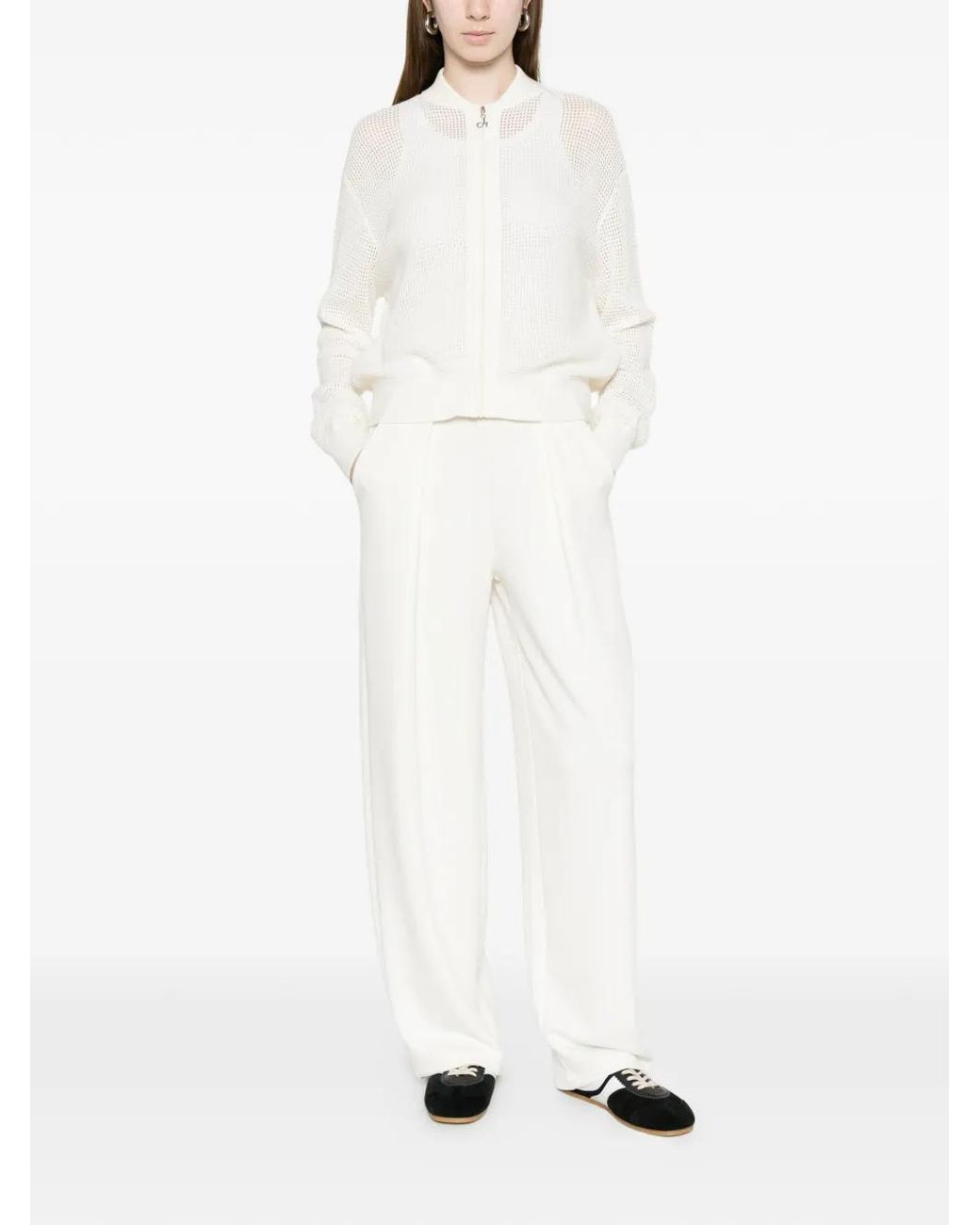 Deha White Zip-Up Cardigan