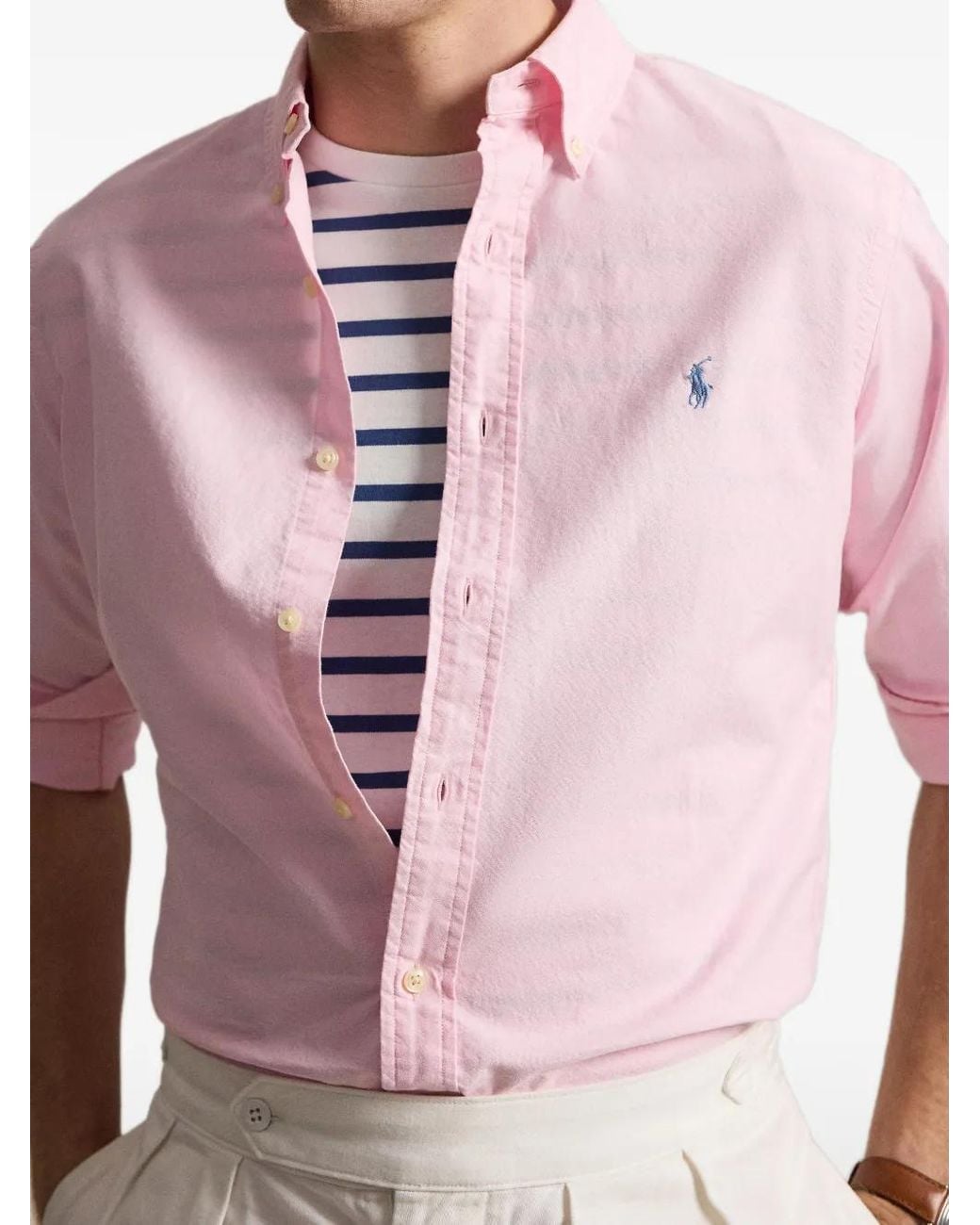Polo Ralph Lauren Pink Custom-Fit Garment-Dyed Oxford Shirt for men