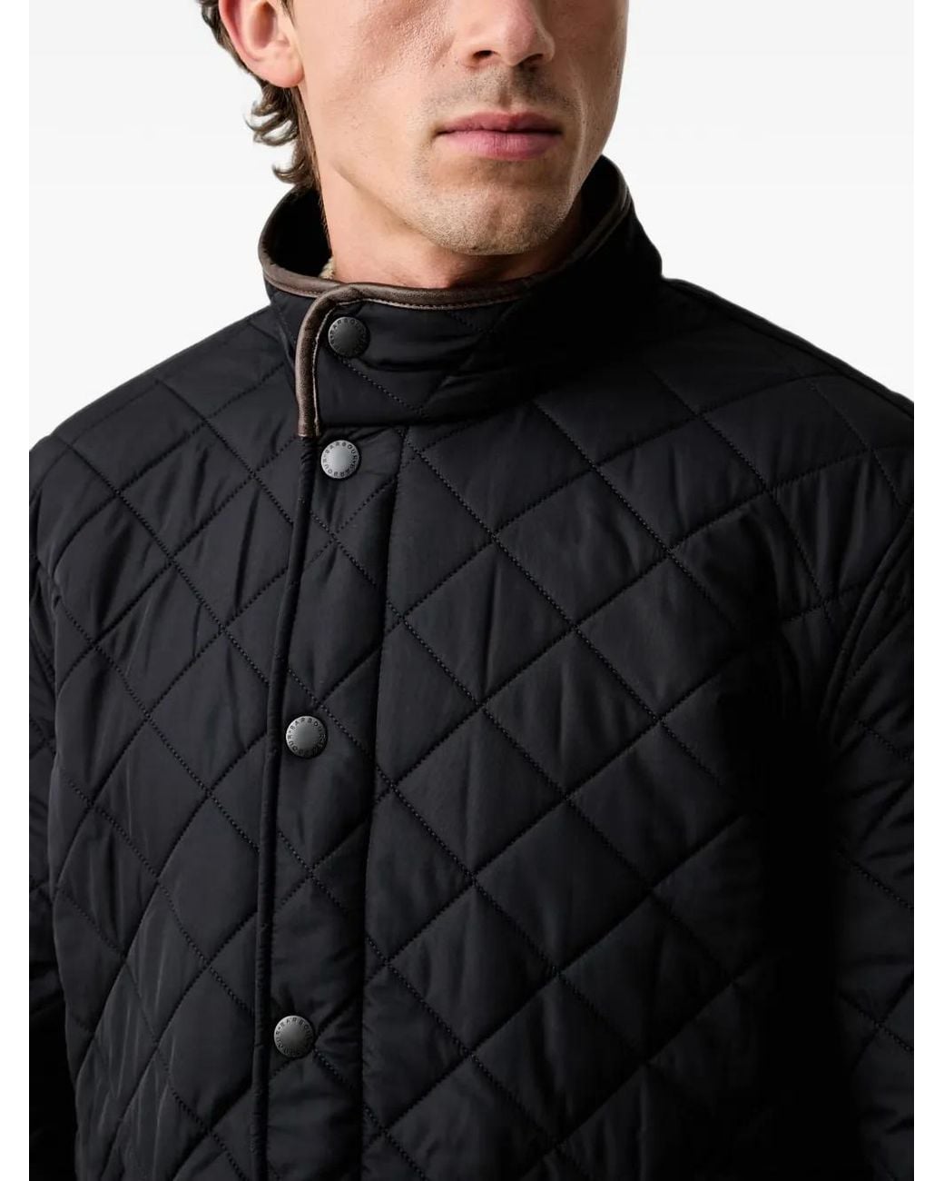 Barbour Black Quilted High-Neck Jacket for men