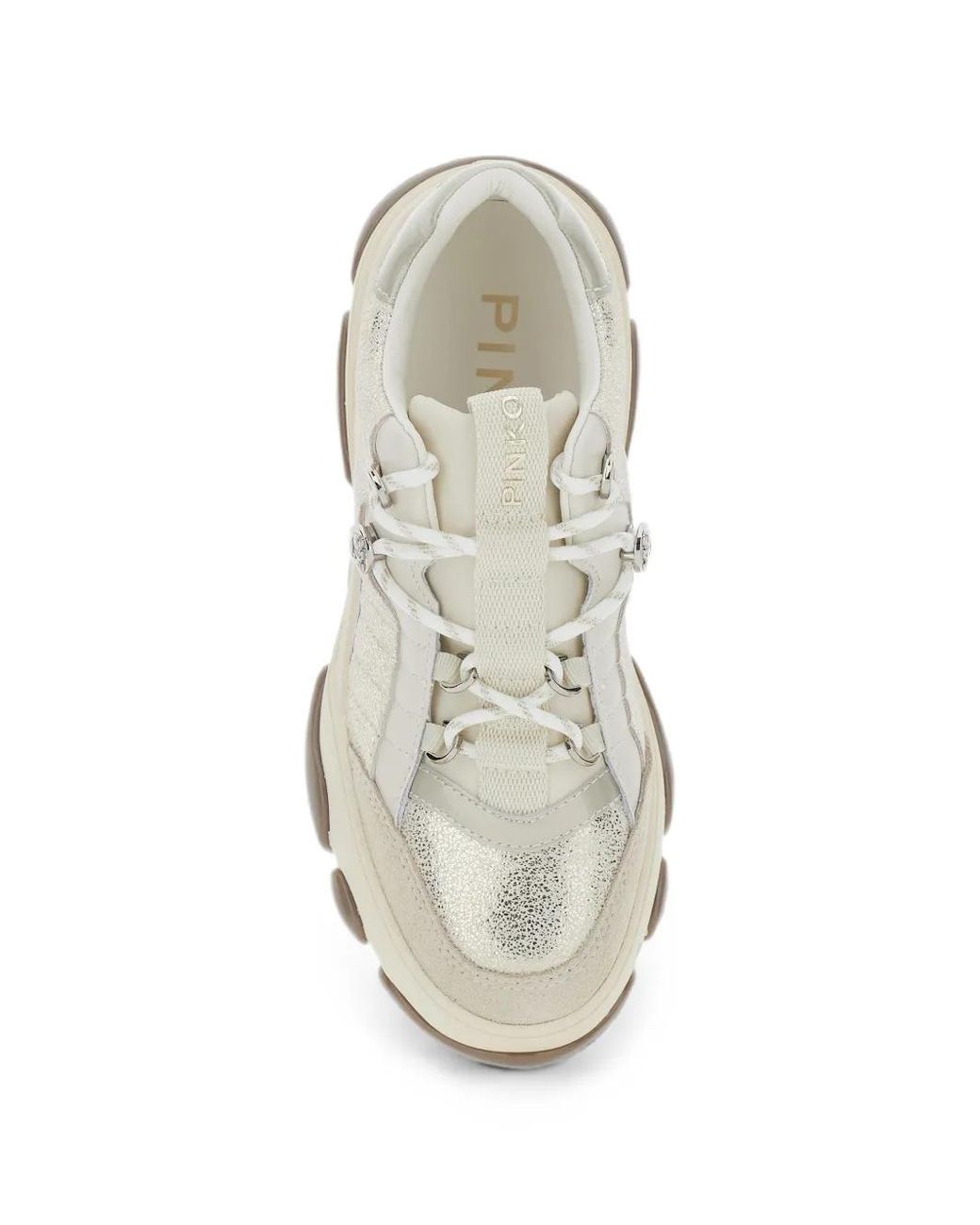 Pinko White Sneakers Athena 01 Suede Cow Leather Trainers