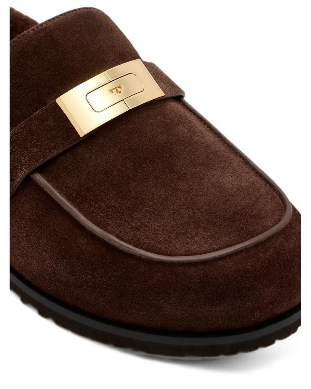 Tory Burch Brown Mules Leelee En Peau Lainée