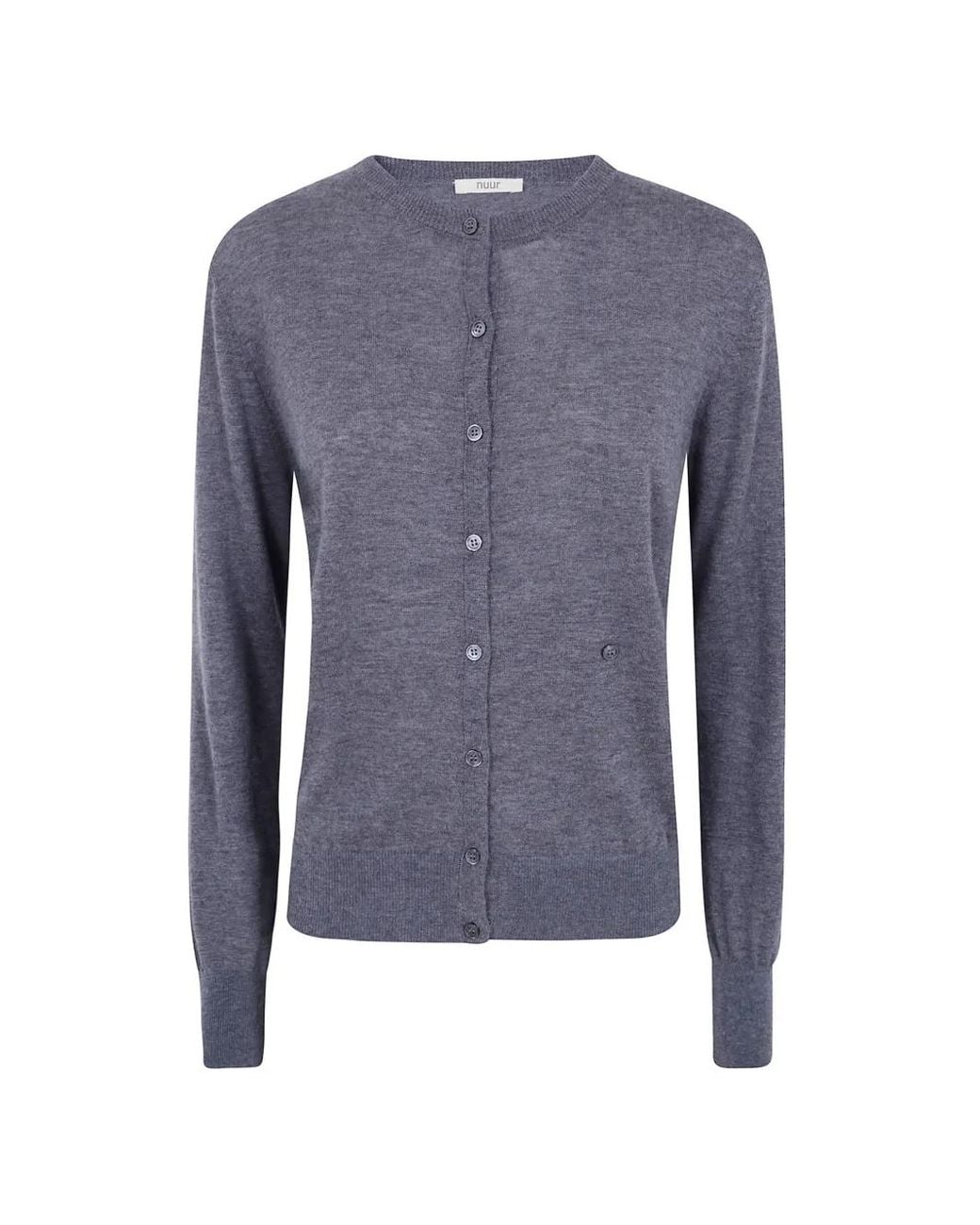 Nuur Blue Cardigan En Maille Fine