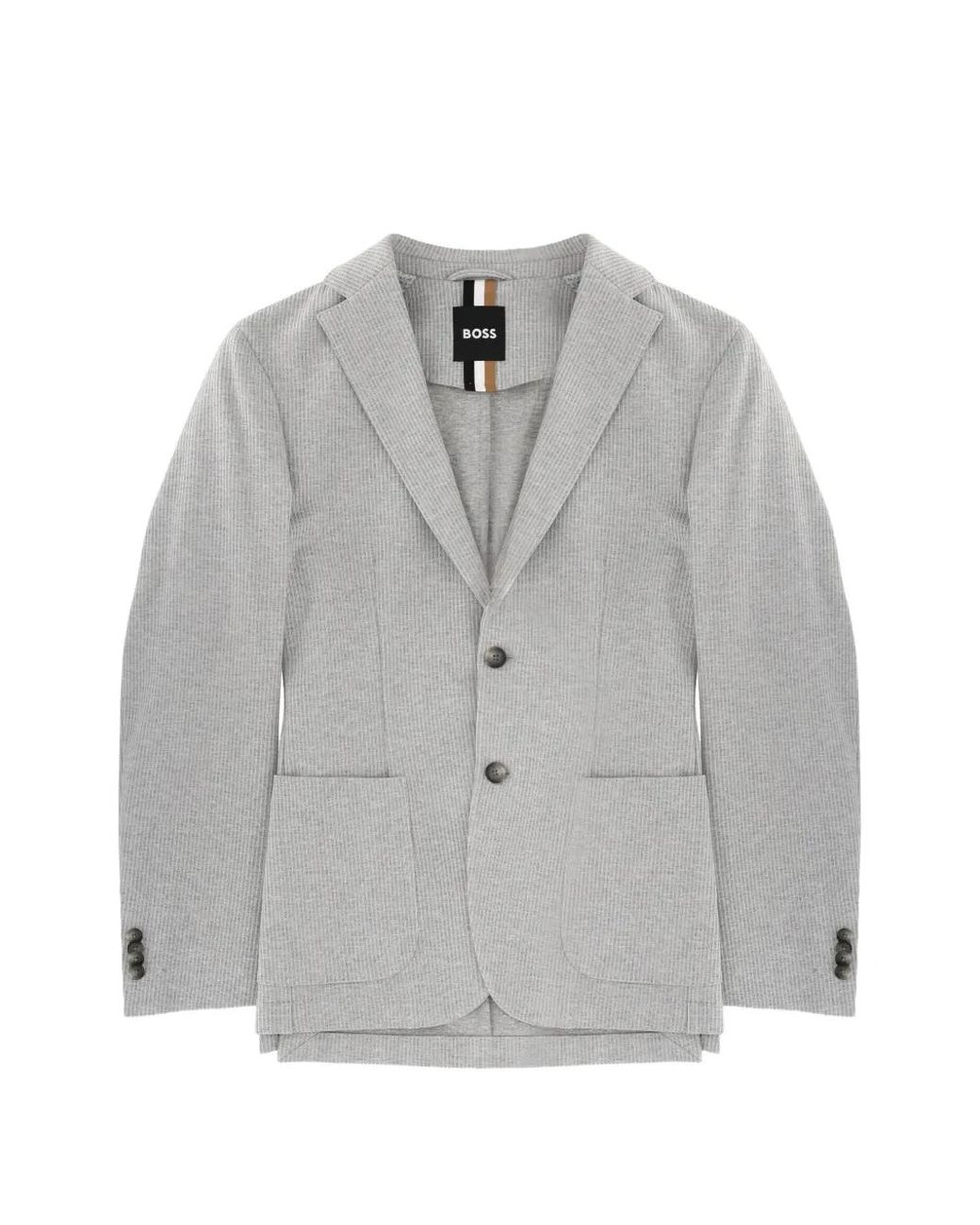 Boss Gray Blazer À Poches Devant for men