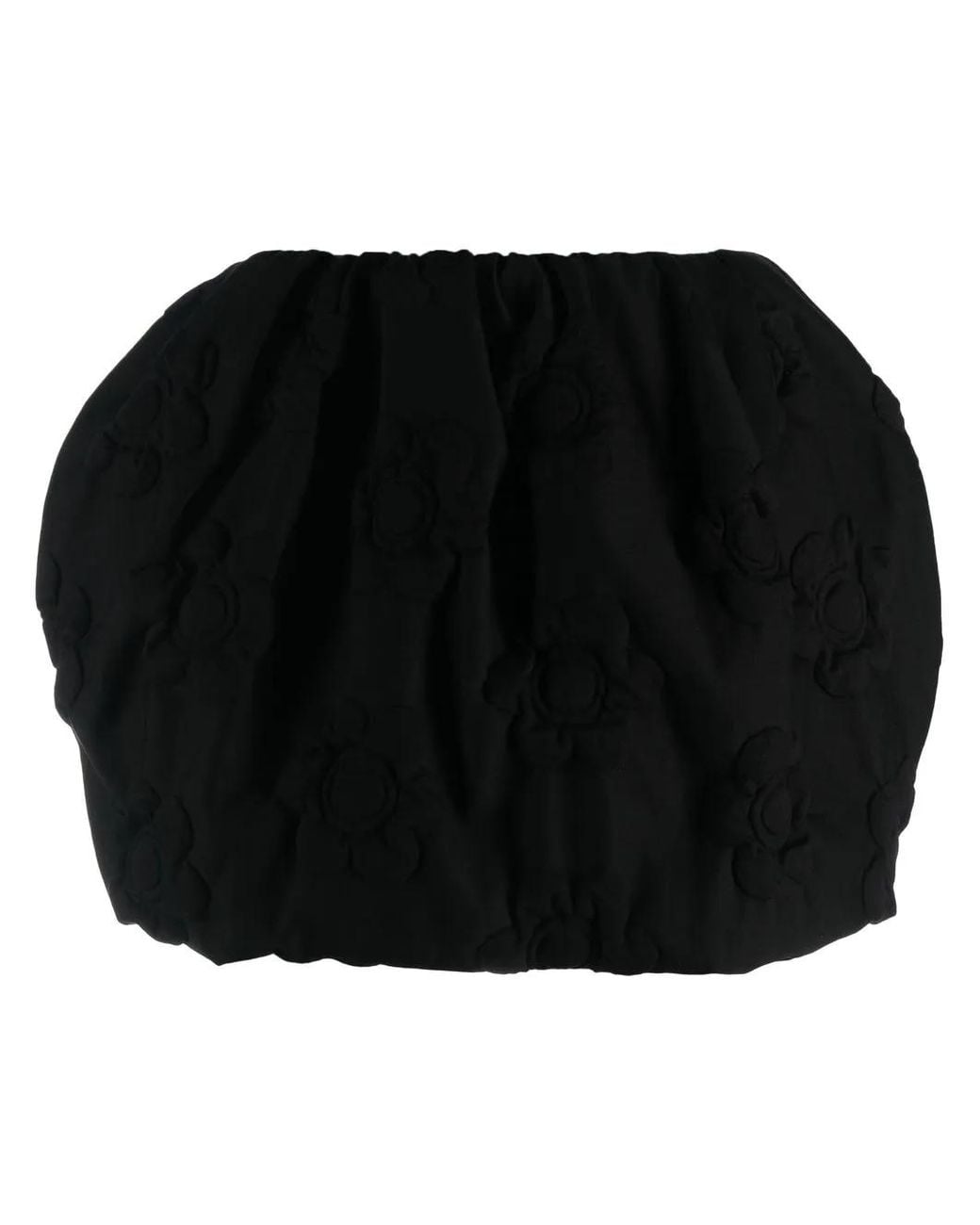 Max Mara Black Ruched Puffball Skirt
