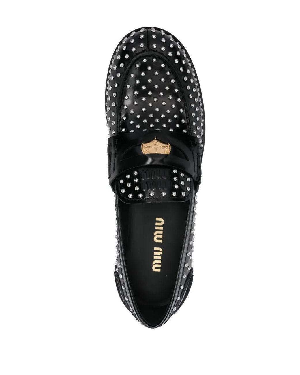 Miu Miu Black Stud-Embellished Loafers