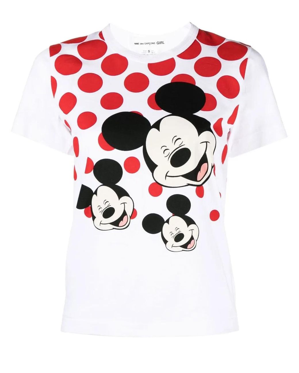 Comme des Garçons White Mickey Mouse Cotton Graphic Print T-Shirt