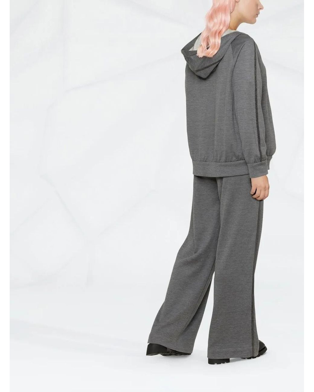 Brunello Cucinelli Gray Zip Hoodie Sweatshirt