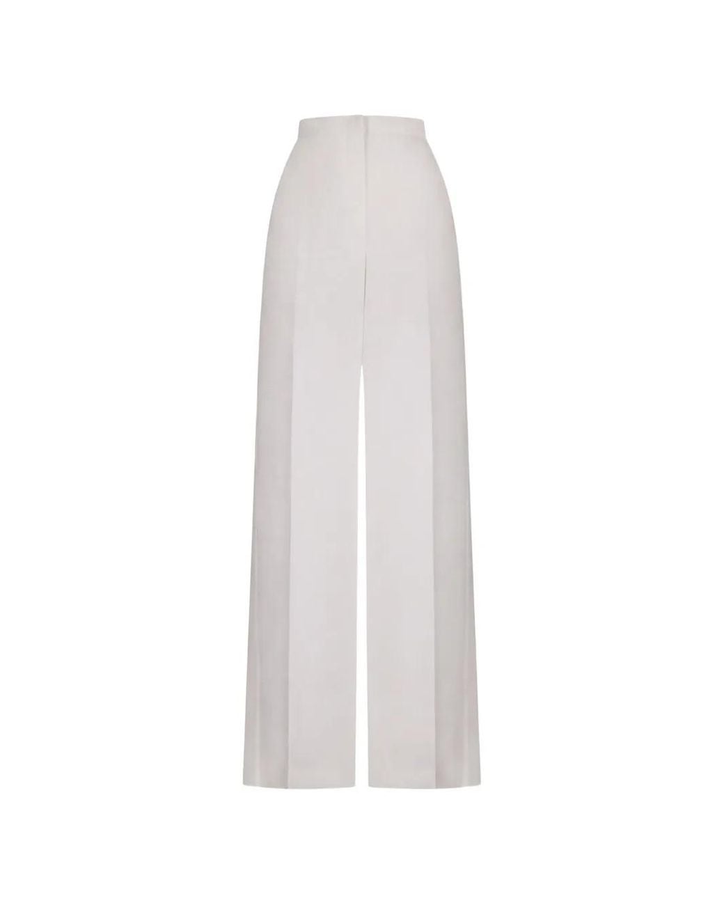 Fendi White Linen And Cotton Pants