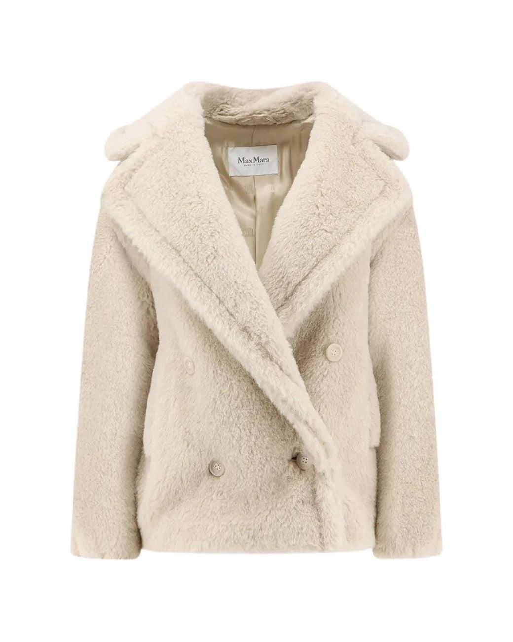 Max Mara Natural Teddy Faux-Fur Double-Breasted Jacket
