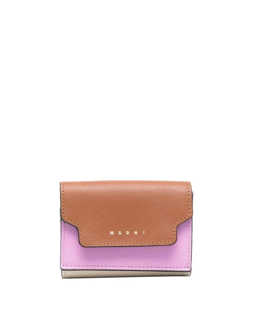Marni Pink Colour-Block Tri-Fold Wallet