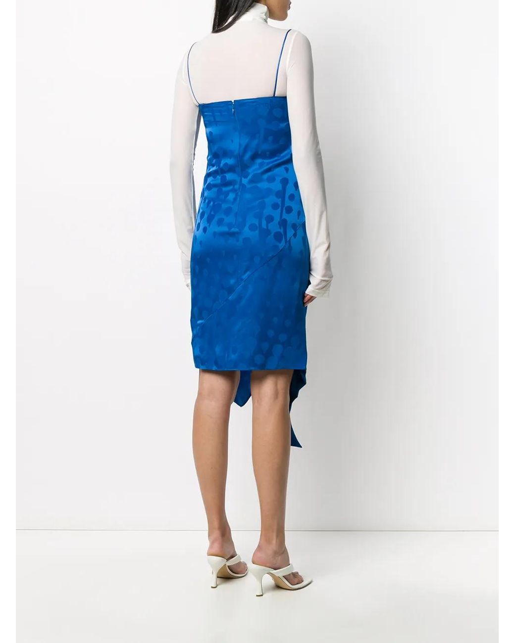 Off-White c/o Virgil Abloh Blue Jacquard-Woven Slip Dress