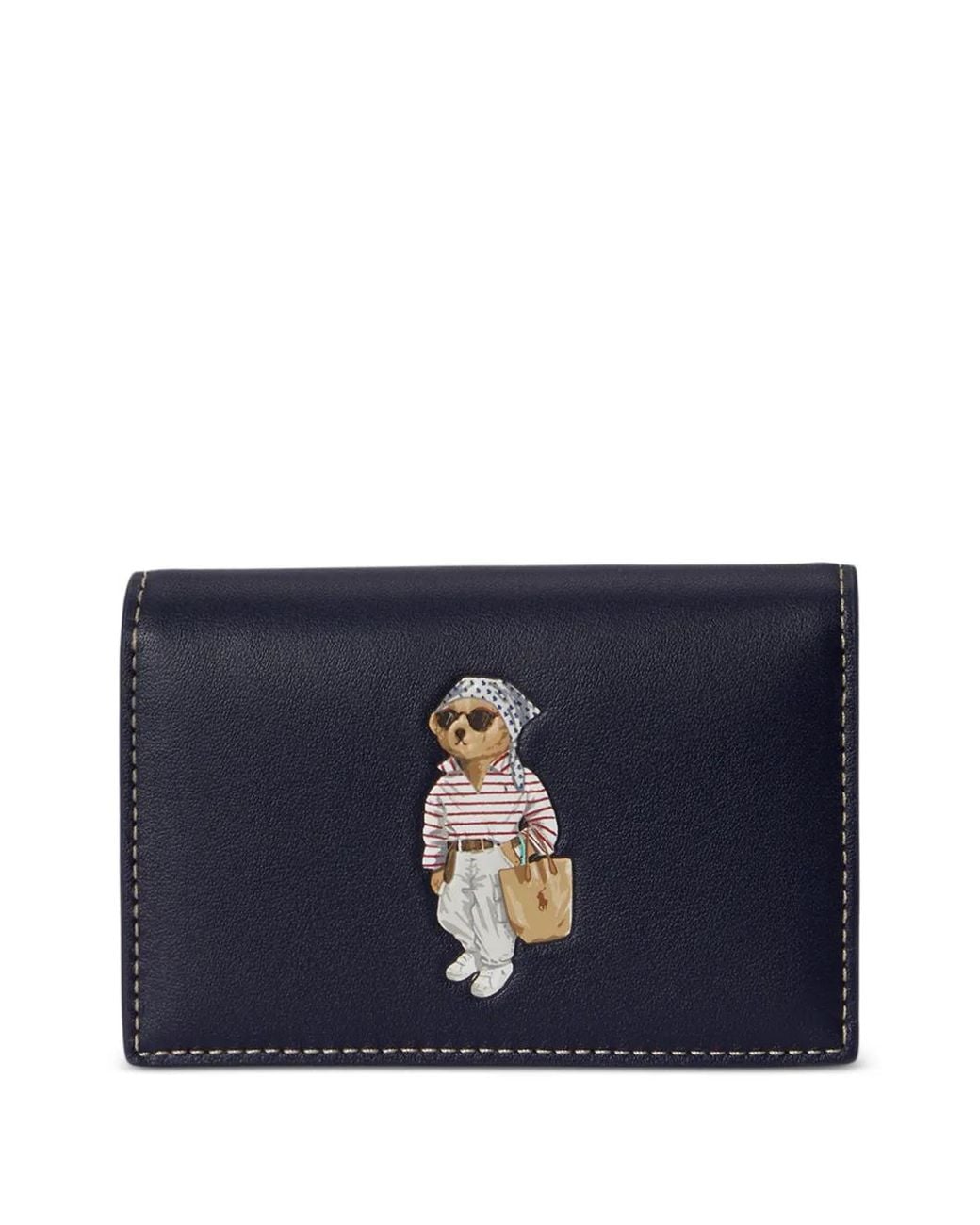 Polo Ralph Lauren Blue Polo Bear Leather Wallet