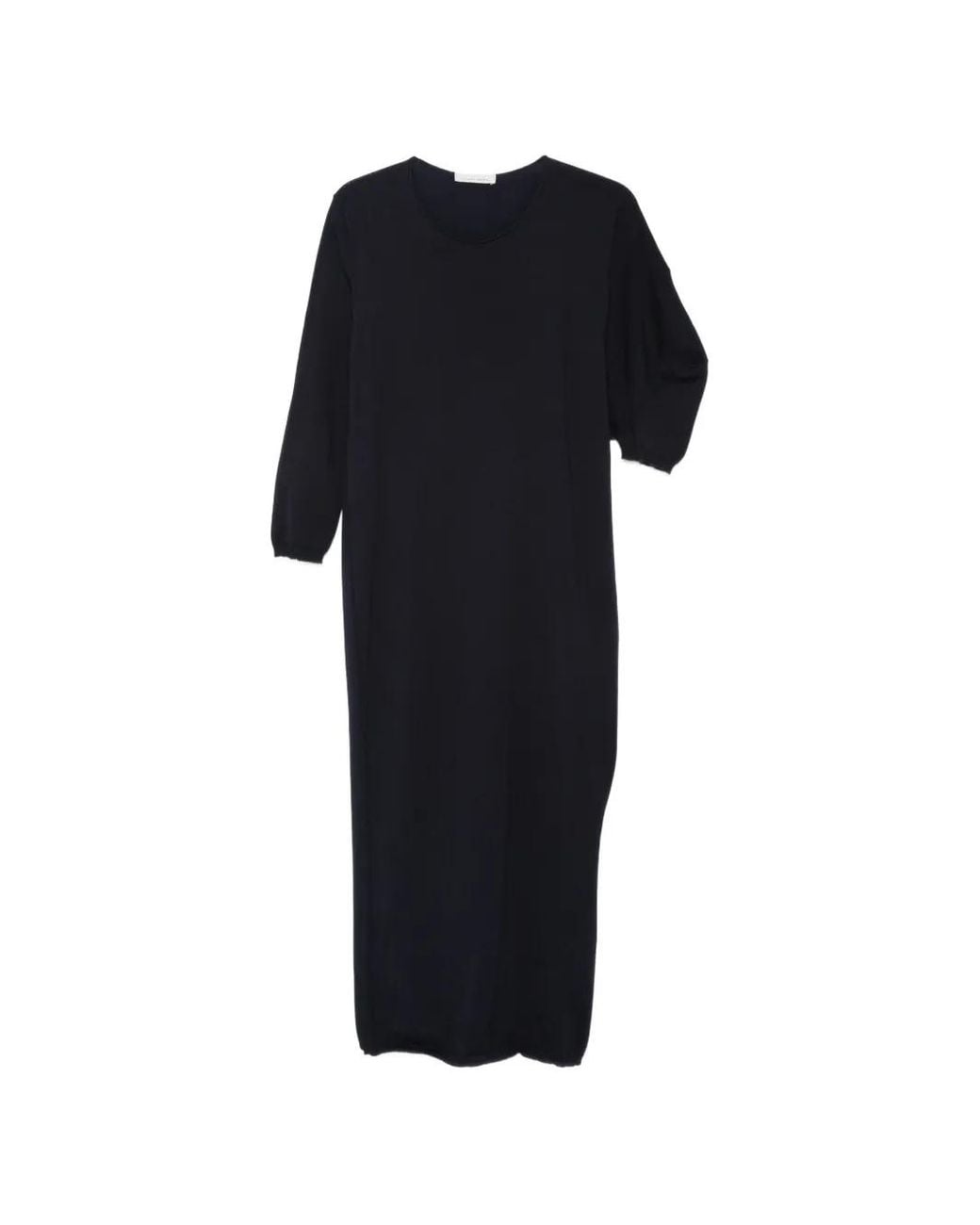 Liviana Conti Black Fine-Knit Long-Sleeve Maxi Dress